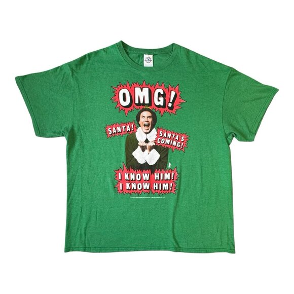 Elf Movie Green T-Shirt XL Buddy the Elf Santa’s Coming I Know Him Funny Tee - Picture 1 of 8